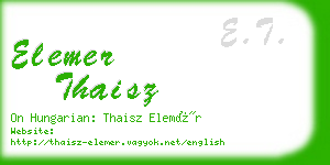 elemer thaisz business card